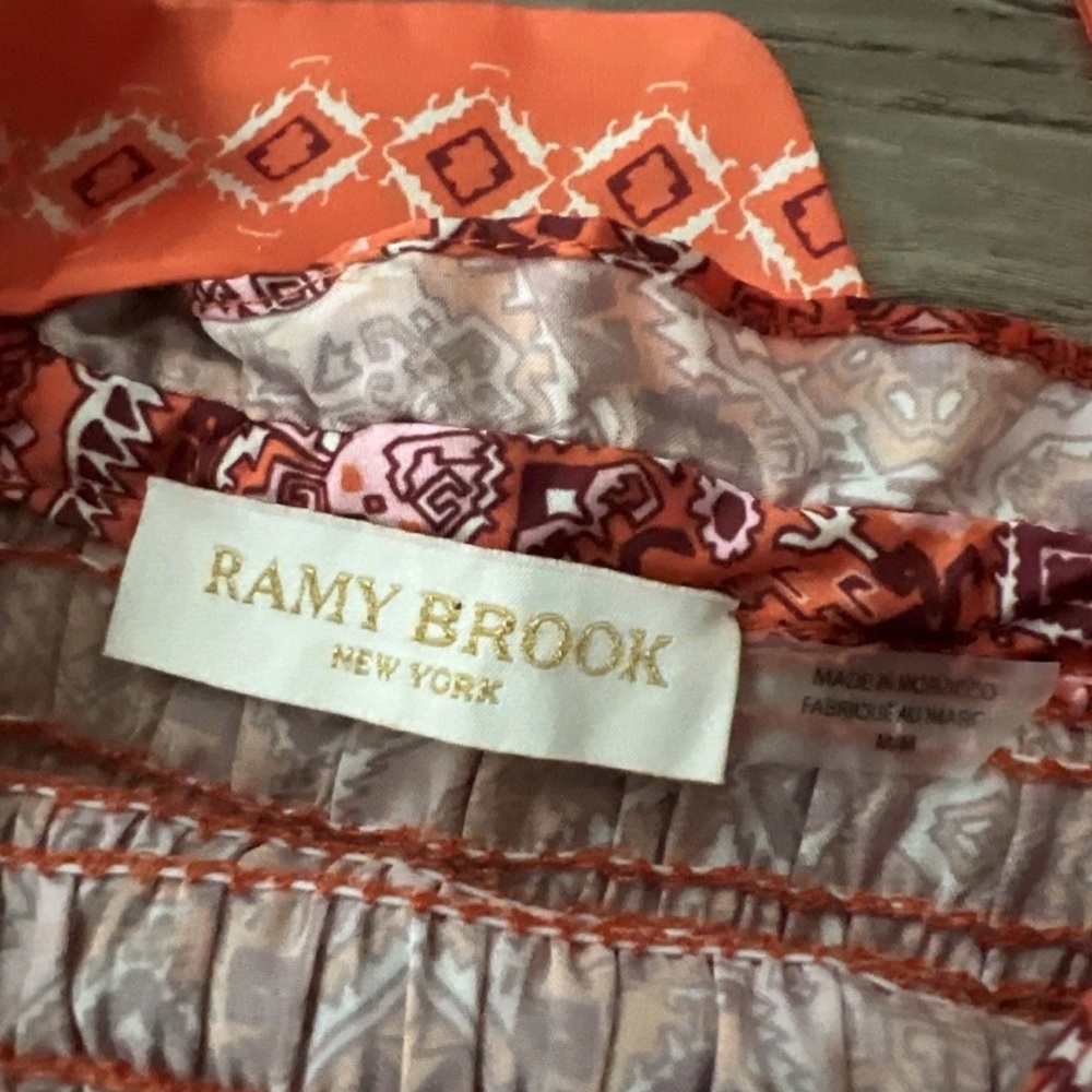 Ramy Brook Sia Smocked Ruffle Tiered Midi Dress Womens Medium - Picture 3 of 9